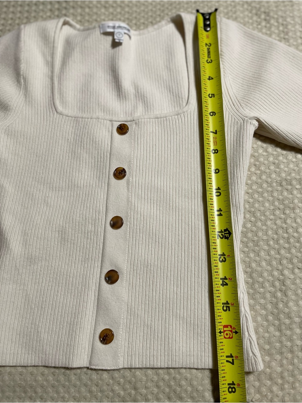 Good American Ivory Ribbed Knit Top - Picture 7 of 7